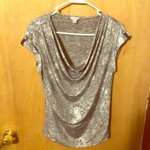 Calvin Klein Metallic silver top